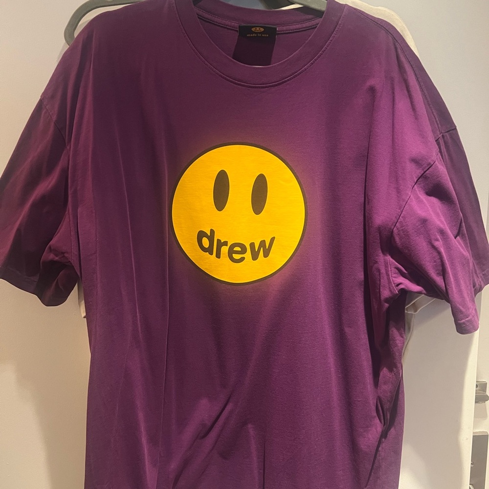 DREW House Purple Short Sleeve Tee with Yellow Logo